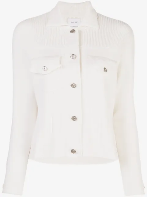 Barrie contrast-stitch knitted jacket