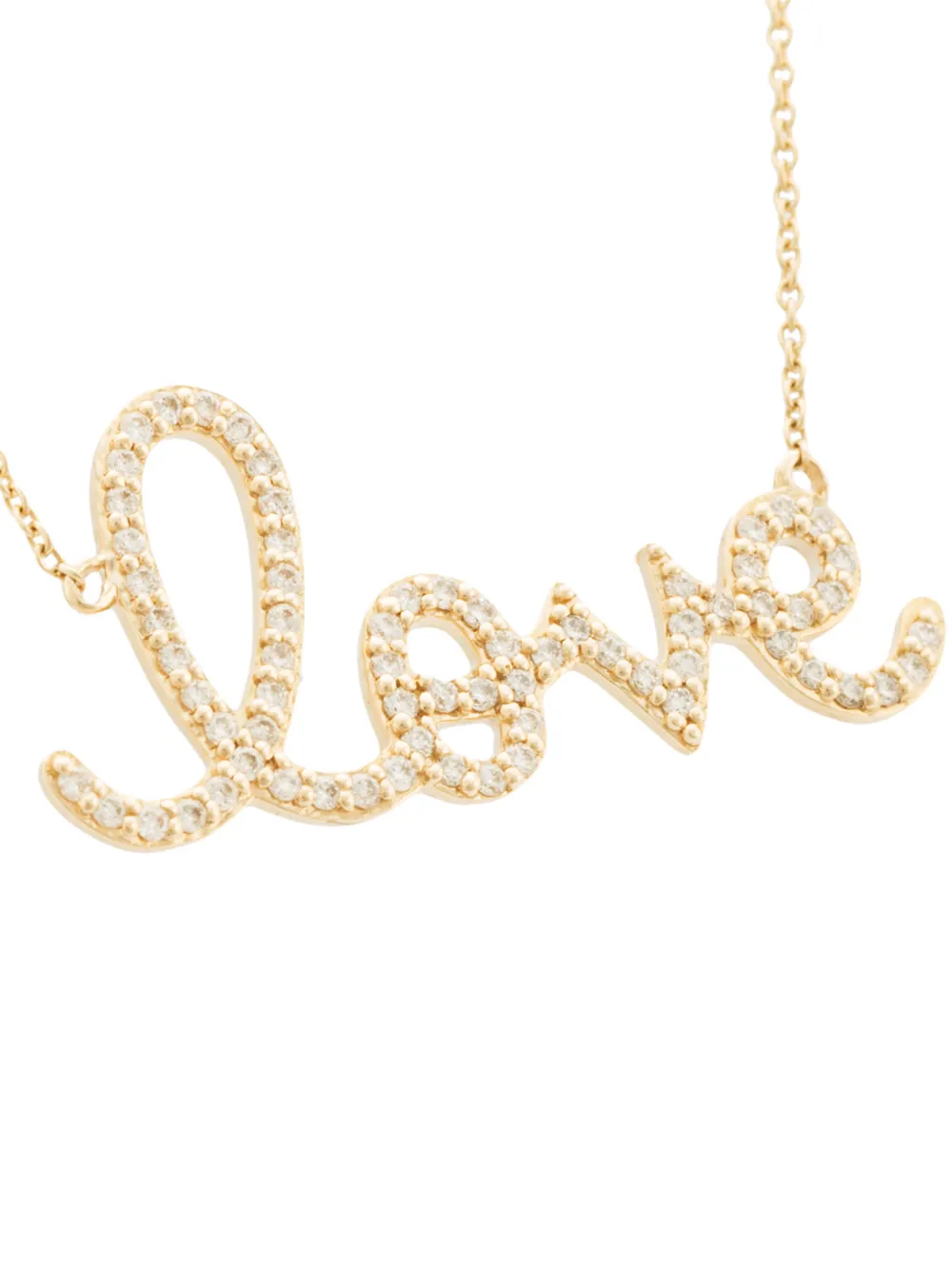 Shop Sydney Evan 14kt Yellow Gold Love Diamond Necklace