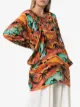 Chufy Oasis print batwing sleeve top
