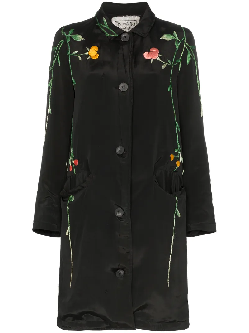 By Walid Tops BY WALID MANTEL MIT BLUMENSTICKEREI - SCHWARZ