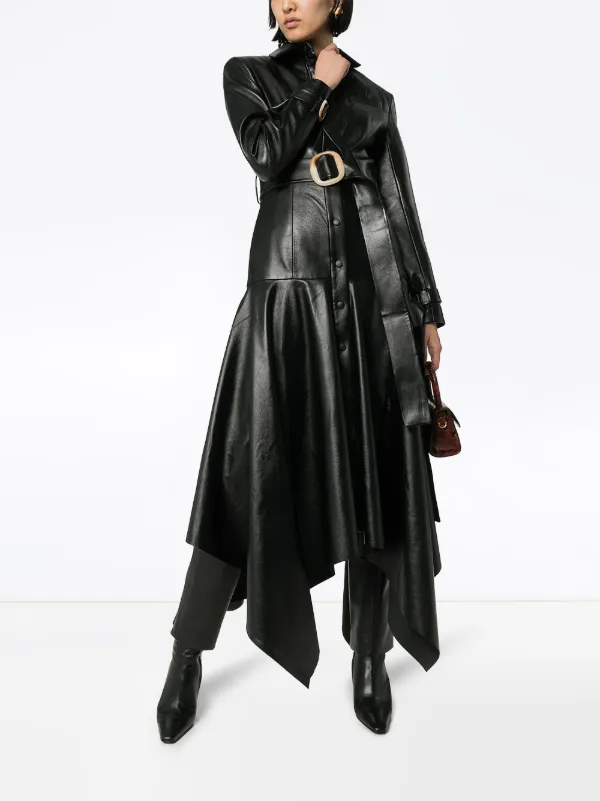 Matériel Faux Leather Belted Coat Farfetch Com