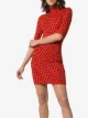 House of Holland x THE WOOLMARK COMPANY heart print high neck fitted dress