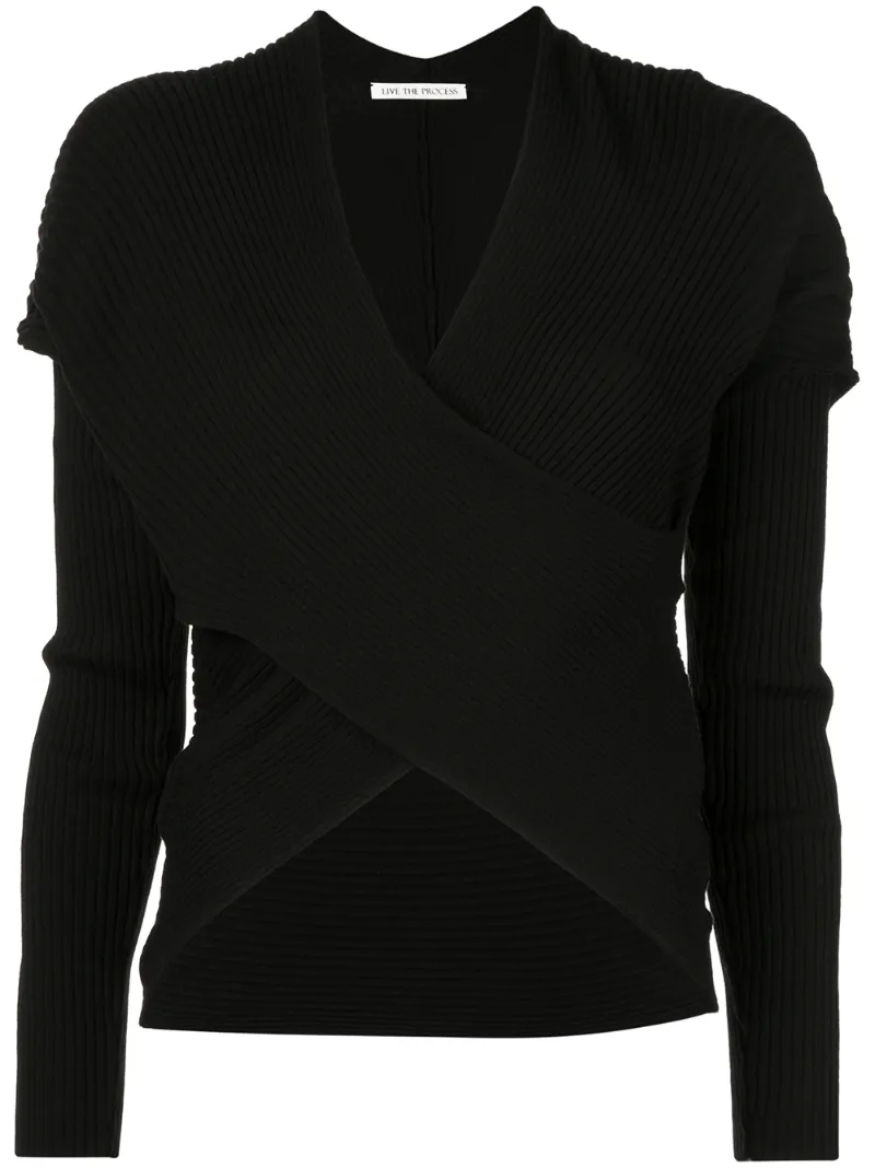 Live The Process wrap-around crop top