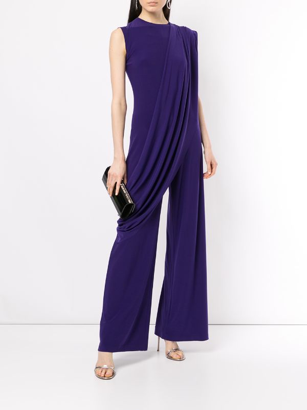 norma kamali sleeveless draped jumpsuit