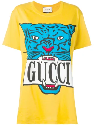 gucci yellow tiger shirt