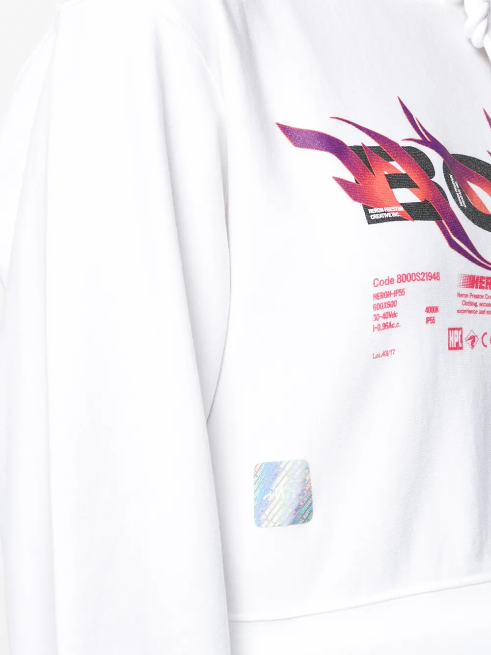 Heron Preston Cropped hoodie Wit