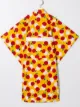 Imagen 2 de Familiar conjunto de kimono con estampado de cerezas