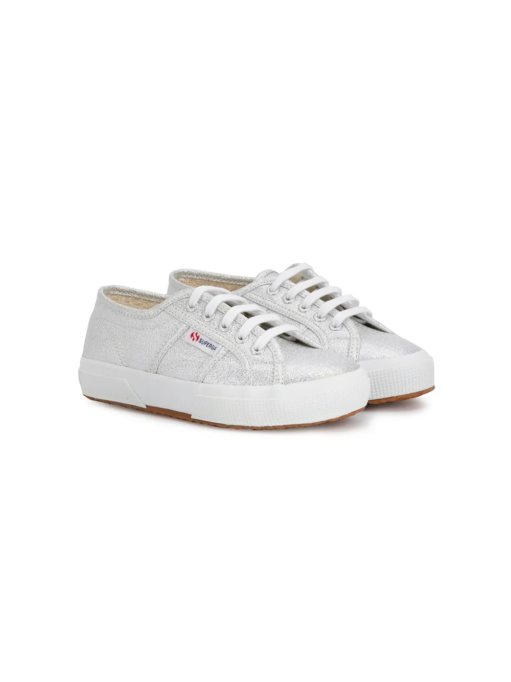 Superga Kids' Lace-up Sneakers In Silver