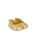 Dolce & Gabbana Kids foiled leather ballerina shoes - Gold