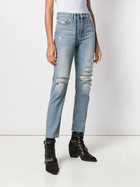 IRO Distressed Fitted Jeans - Farfetch