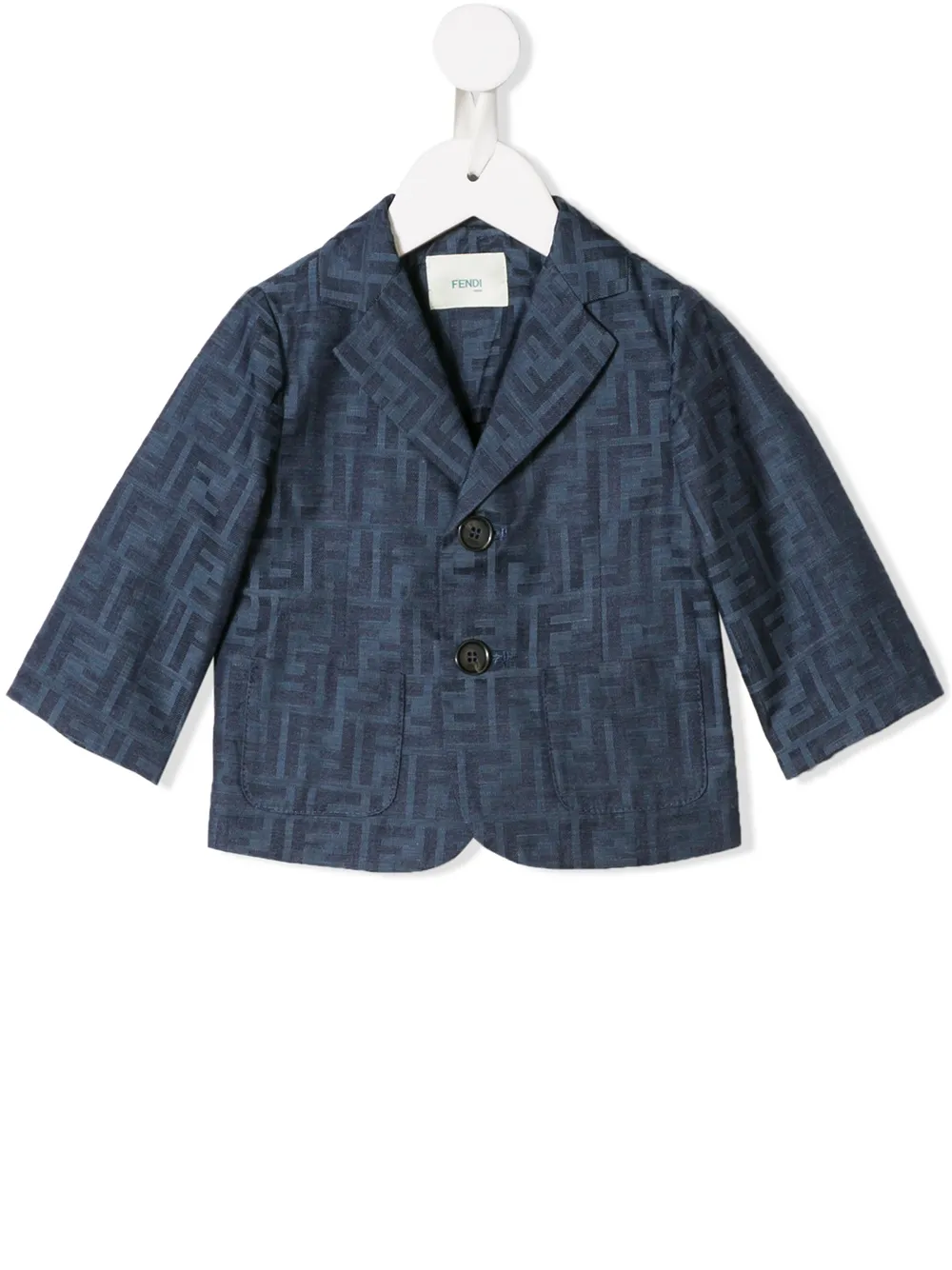 Fendi Kids блейзер с вышитым логотипом FF Fendi Kids блейзер с вышитым логотипом FF