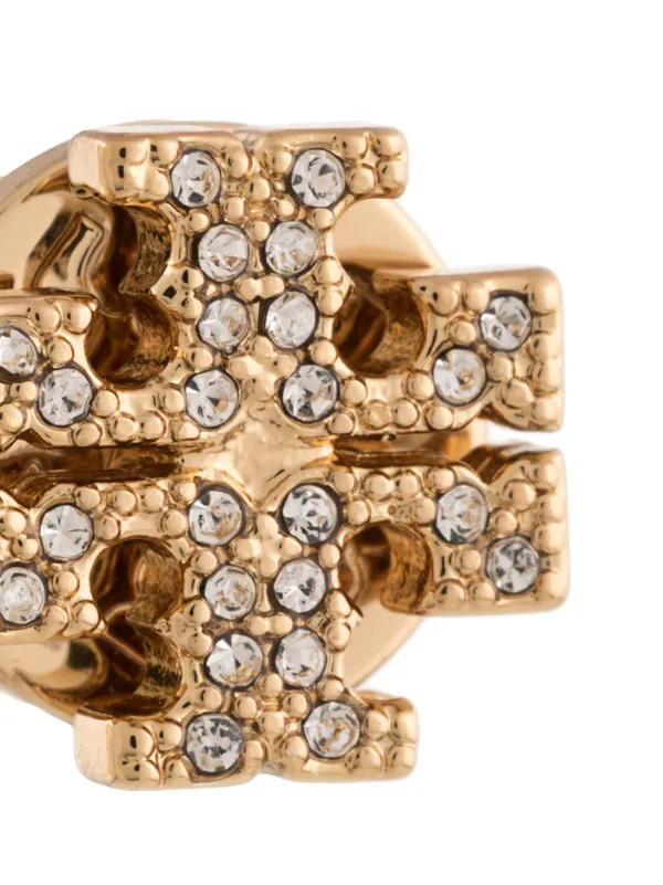 Tory Burch Kira Pavé Stud Earrings | Gold | FARFETCH