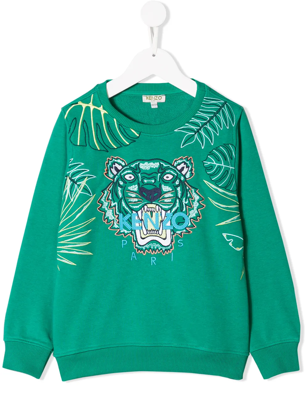 фото Kenzo kids толстовка с вышивкой tiger jungle