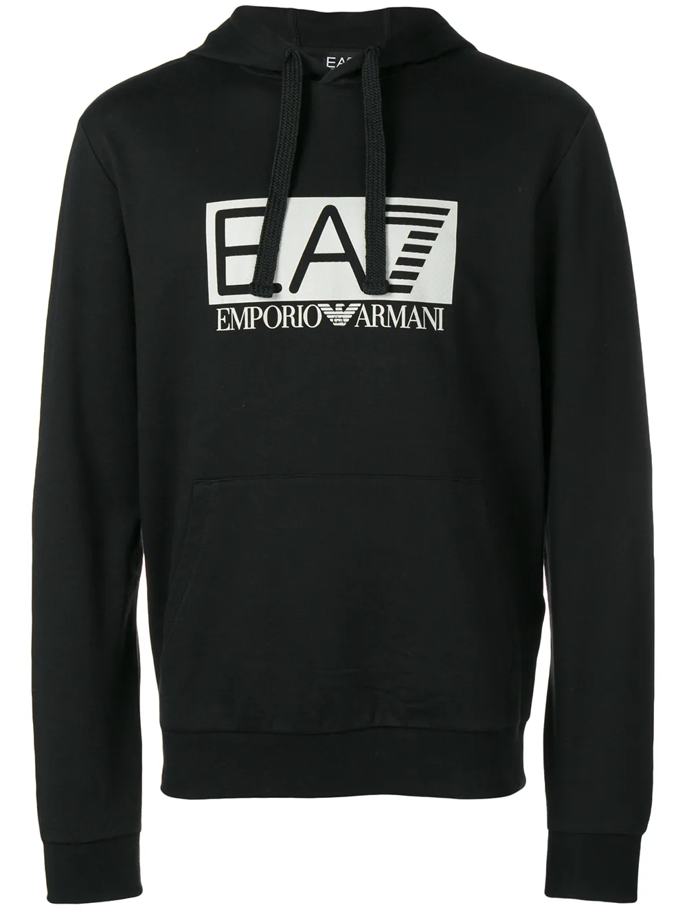 Ea7 Emporio Armani Kapuzenpullover mit Logo-Print - Schwarz