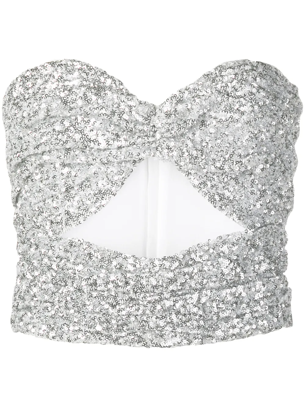 Attico Tops ATTICO CUT-OUT DETAIL BOOB TUBE - SILVER