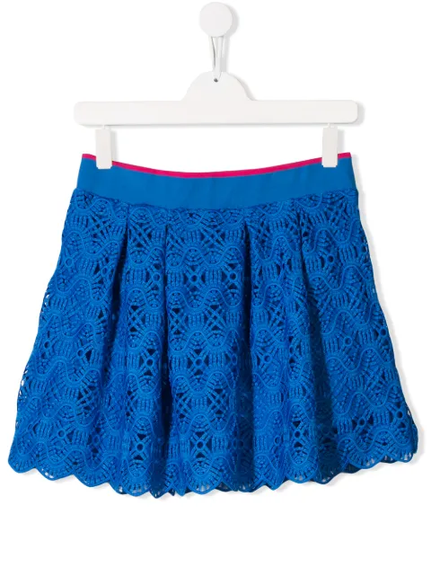 Alberta Ferretti Kids embroidered pleated skirt