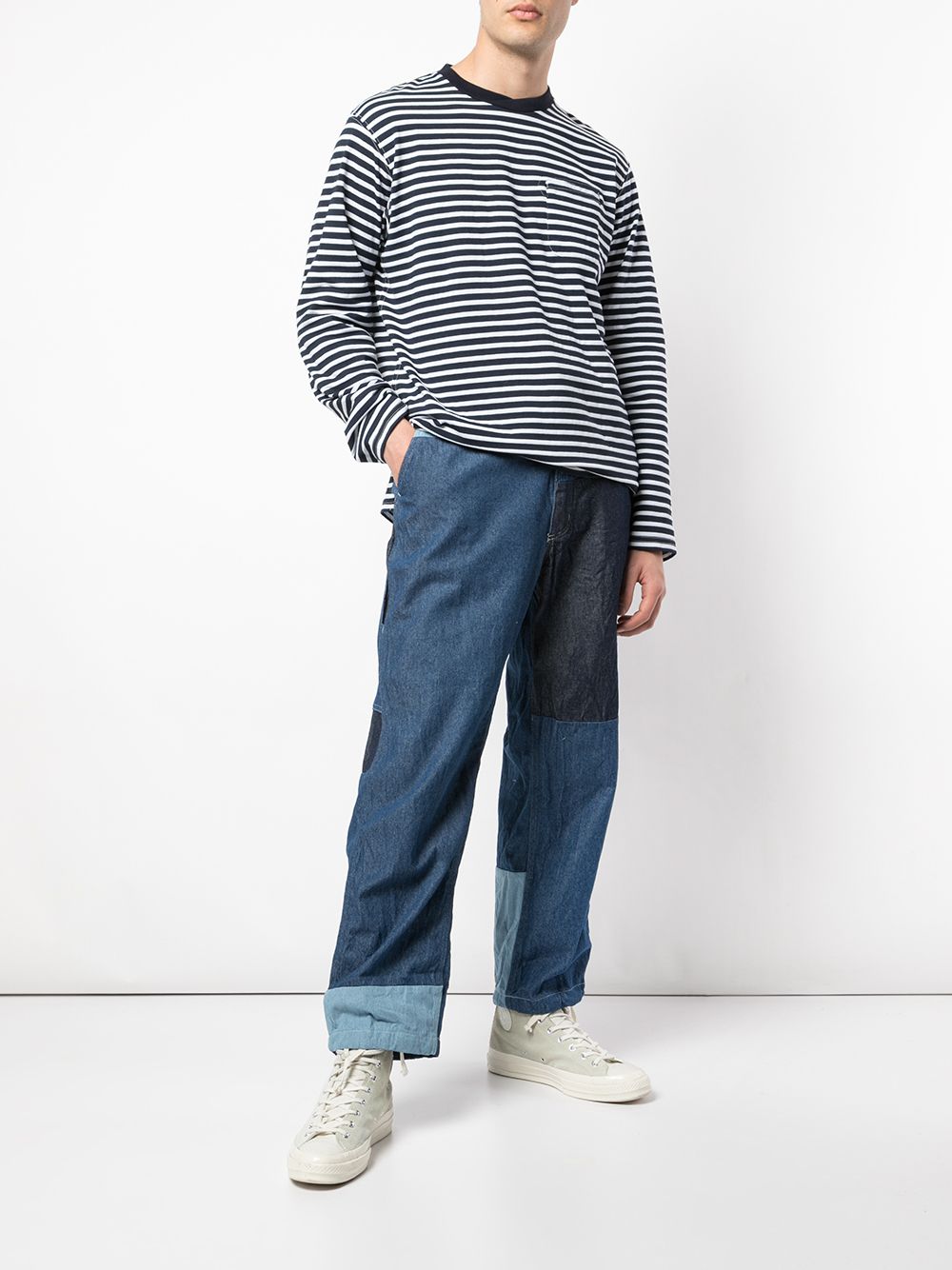 фото Engineered Garments футболка с длинными рукавами в полоску