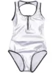 Image 1 of Andorine zipped metallic swimsuit