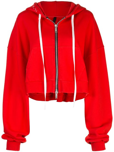Ben Taverniti Unravel Project Oversized Zipped Hoodie In Red