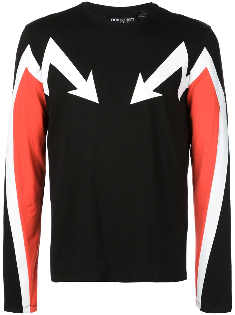 Neil Barrett – arrow print sweater – men – Spandex/Elastane/Cotton – S, XL, L – Black