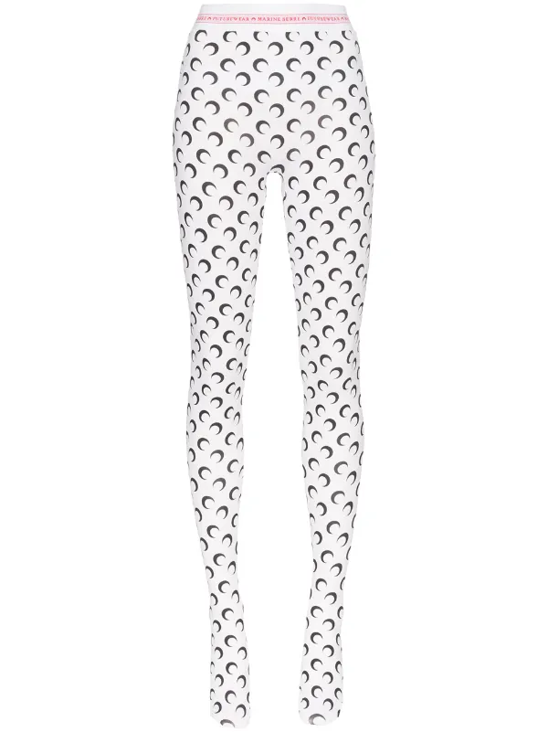 MARINE SERRE Crescent Moon-print Fitting Legging Black Size S