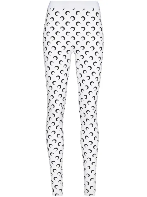 Shop Marine Serre moon print leggings 