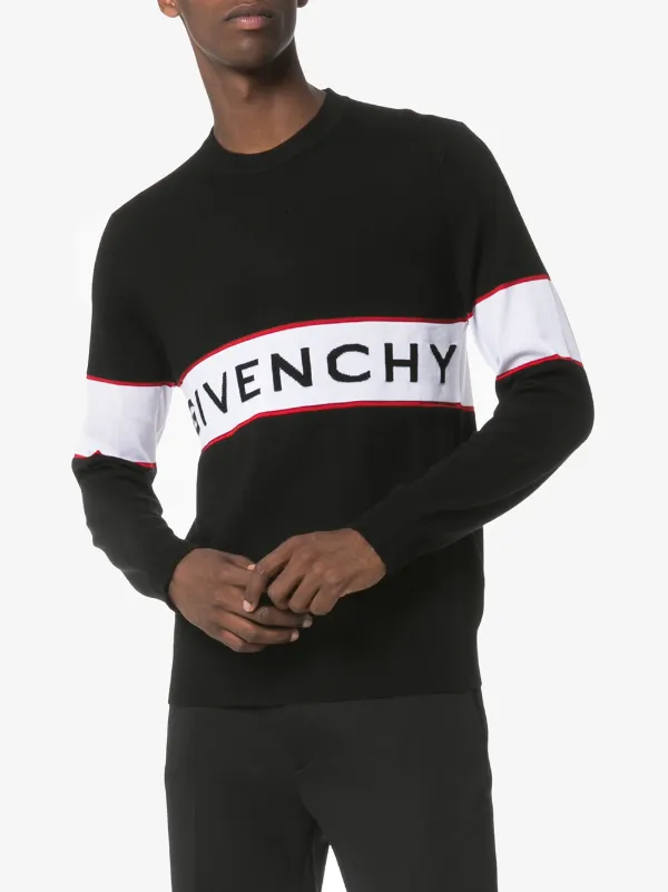 givenchy logo stripe sweater