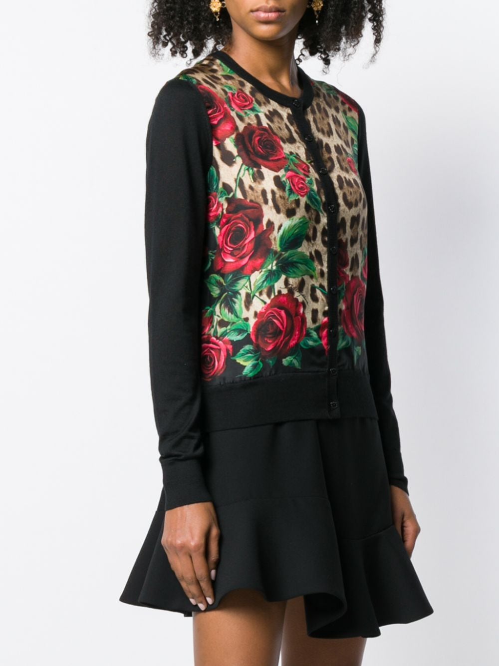 фото Dolce & Gabbana кардиган с леопардовым и цветочным принтом