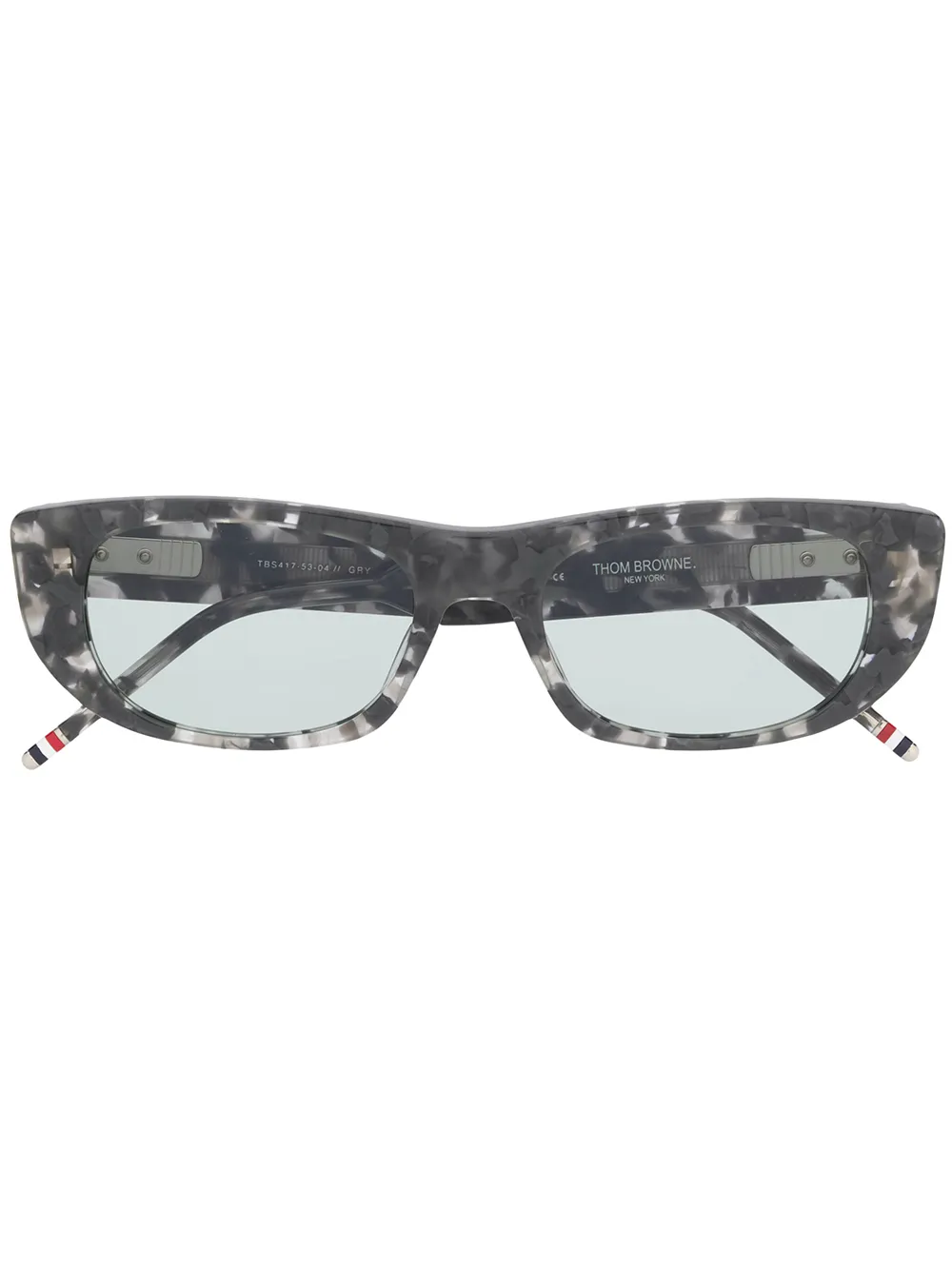 

Thom Browne Eyewear lentes de sol con armazón con efecto carey - Gris