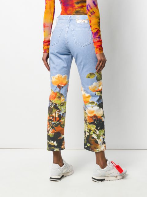 MSGM Floral straight-leg Jeans - Farfetch