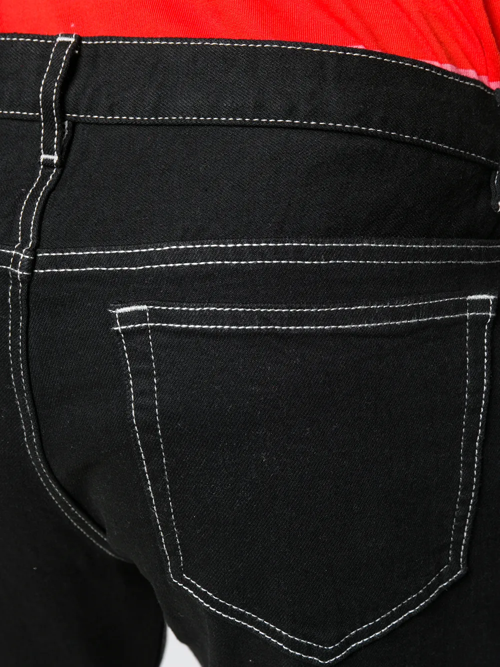 black contrast stitch jeans mens