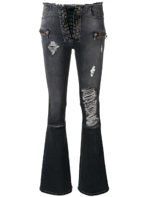 ripped flare jeans womens