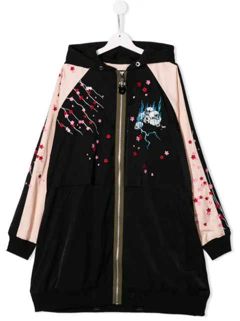 Diesel Kids black floral coat