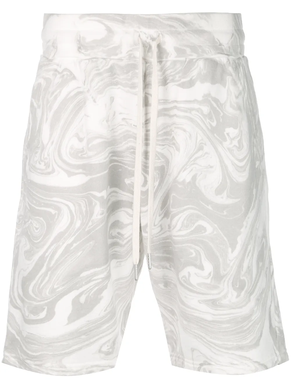 John Elliott Shorts JOHN ELLIOTT MARBLE EFFECT TRACK SHORTS - WHITE