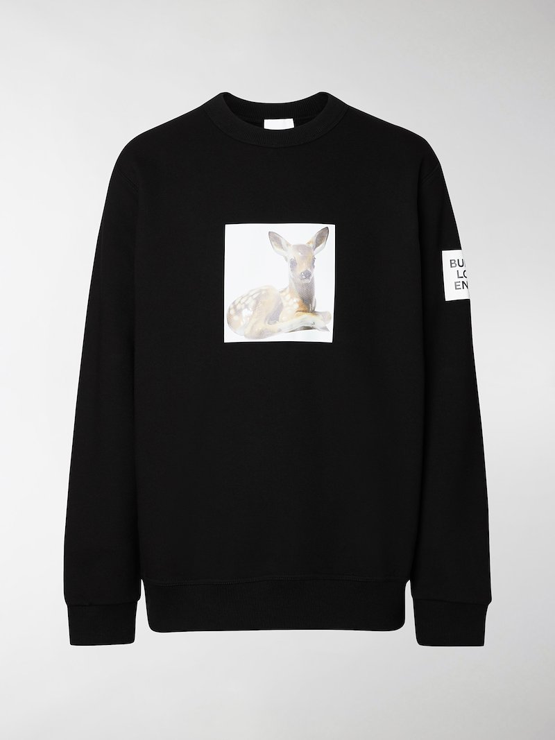 Burberry deer print sweatshirt black | MODES