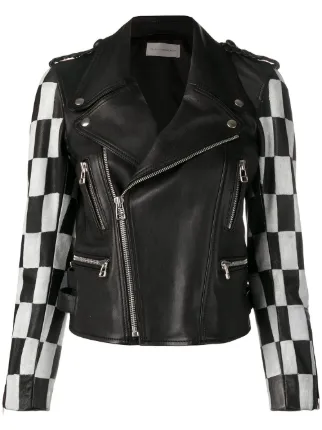 checkered motorcycle jacket