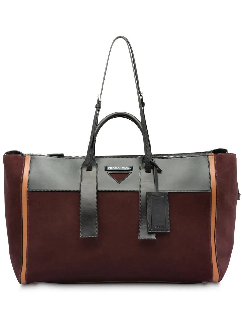 Prada Travel PRADA SUEDE AND CALF LEATHER TRAVEL BAG - BROWN