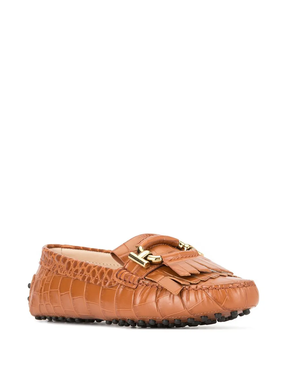 Tod's Loafers met krokodillen effect - Bruin