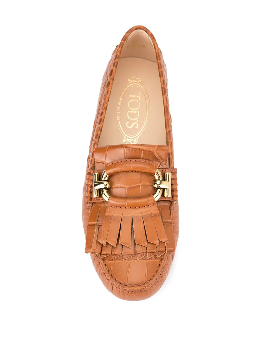 Tod's Loafers met krokodillen effect Bruin