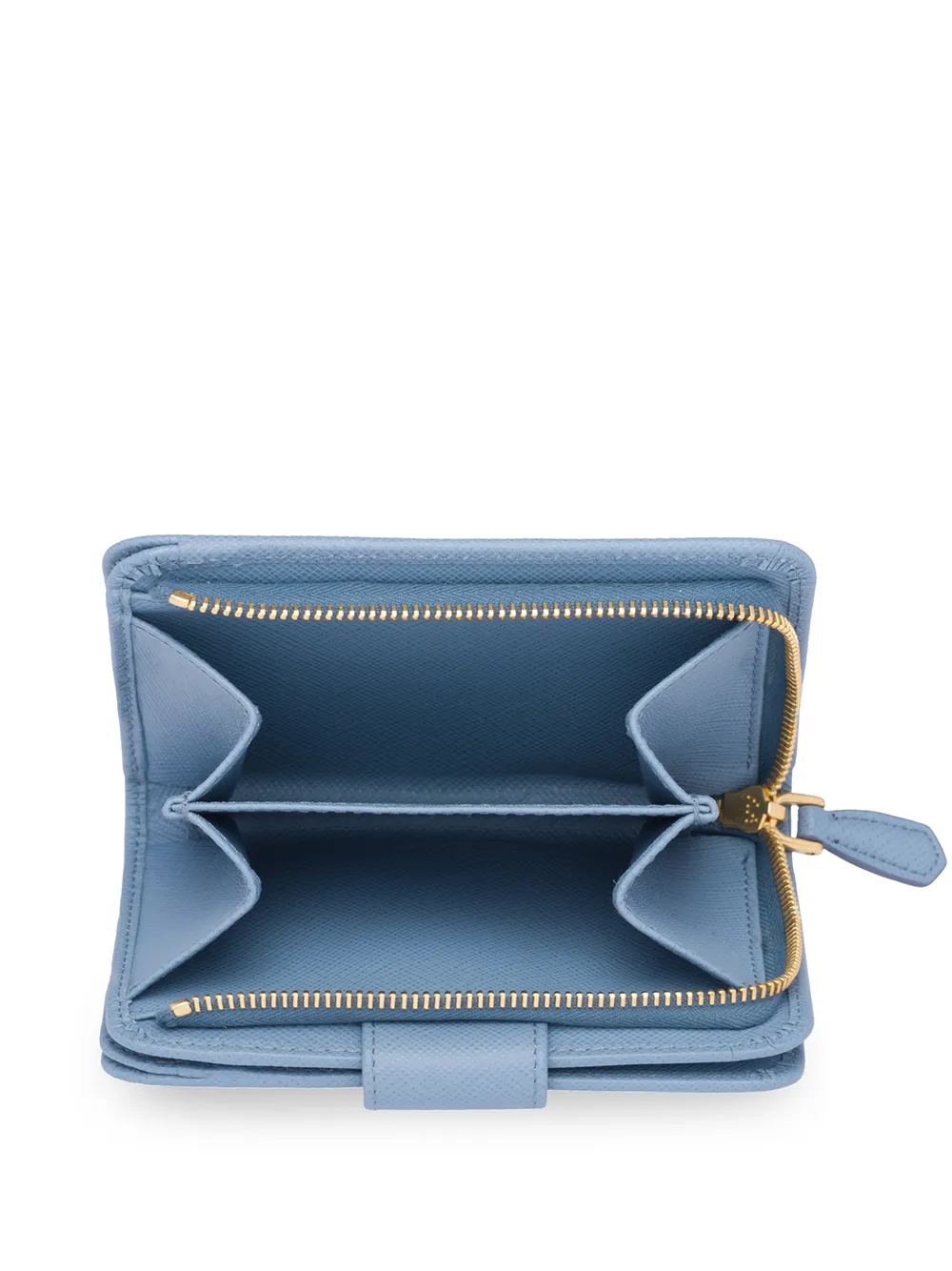  Prada Portemonnaie Aus Saffiano Leder   Blau 