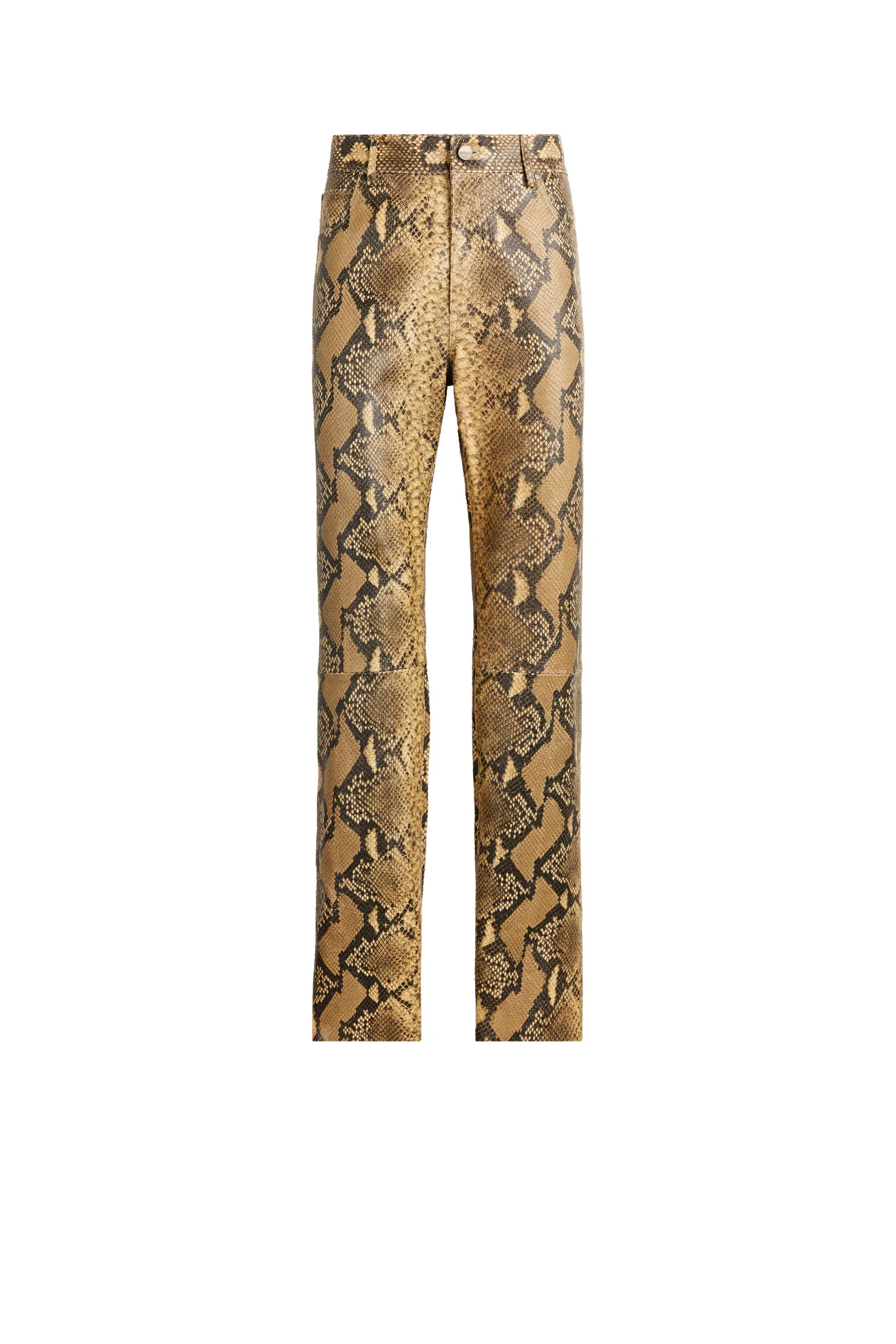 Python-Print Straight-Leg Leather 