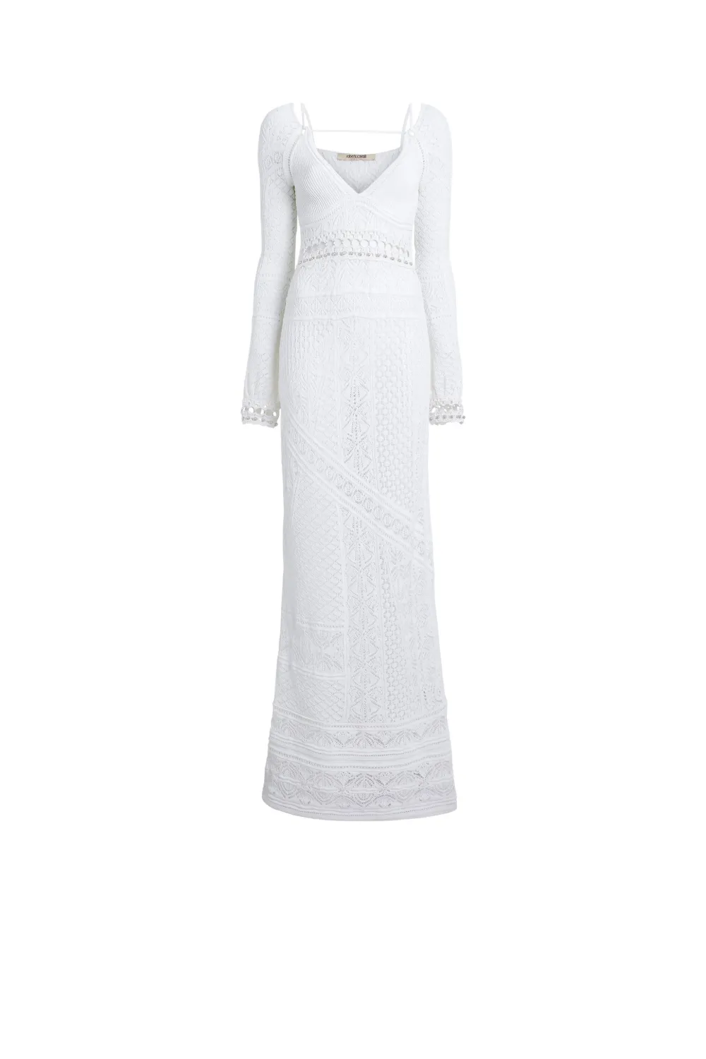 Click to view more detailed imagery on our partner's website Roberto Cavalli Henna Tattoo Crochet Dress In White