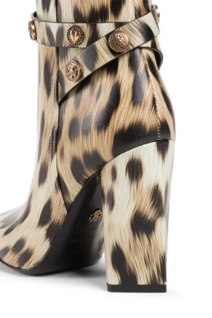 leopard print biker boots