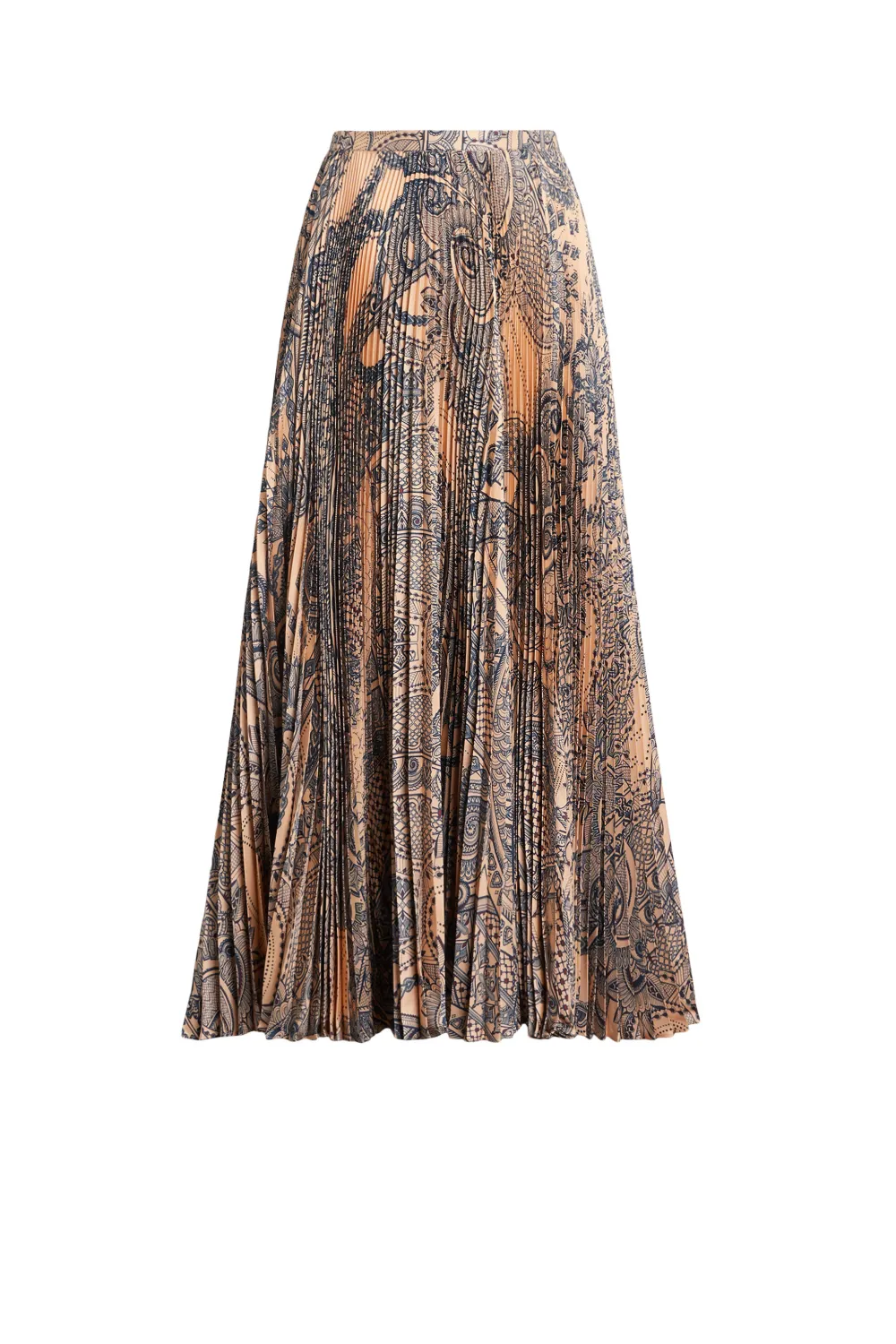 ROBERTO CAVALLI HENNA PRINT PLEATED SKIRT,JQT3037NS0813753666