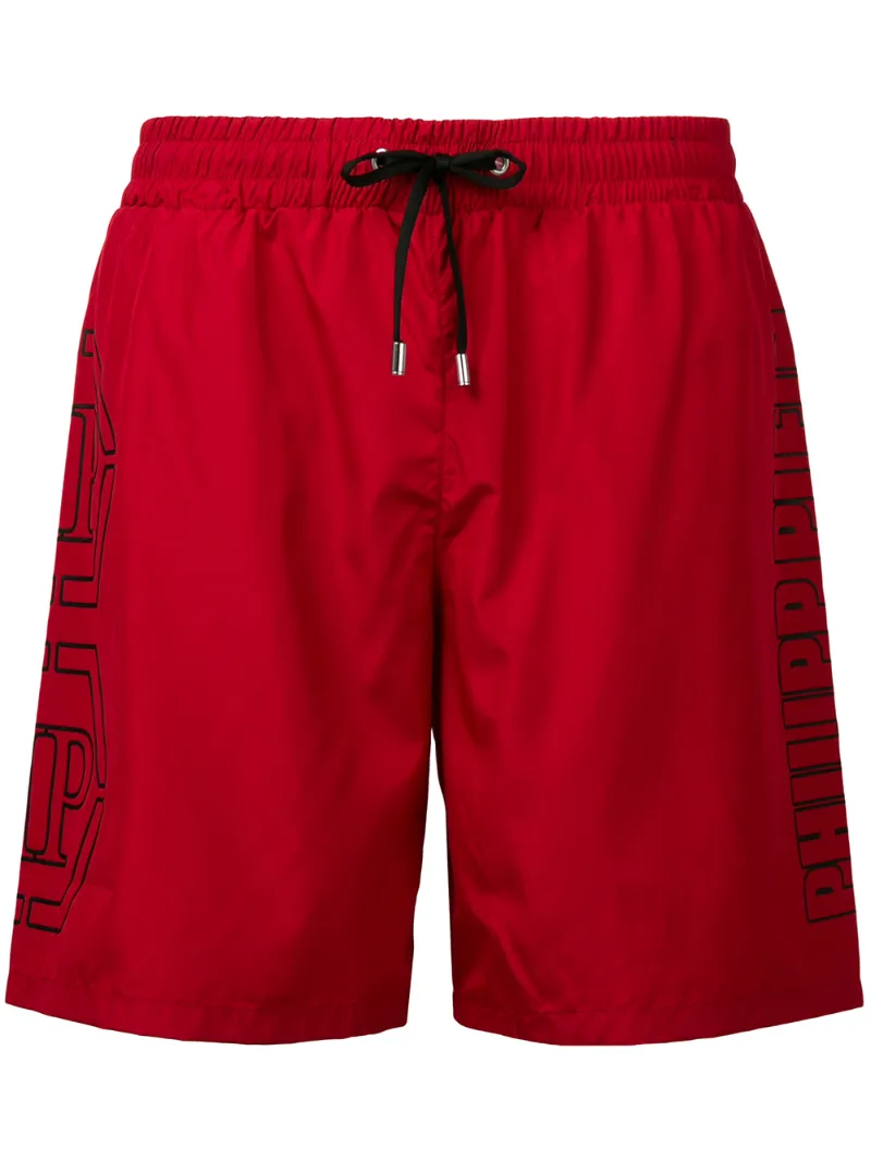 Philipp Plein – logo print swim shorts – men – Spandex/Elastane/Polyamide/Polyester – S, XL, M, L – Red