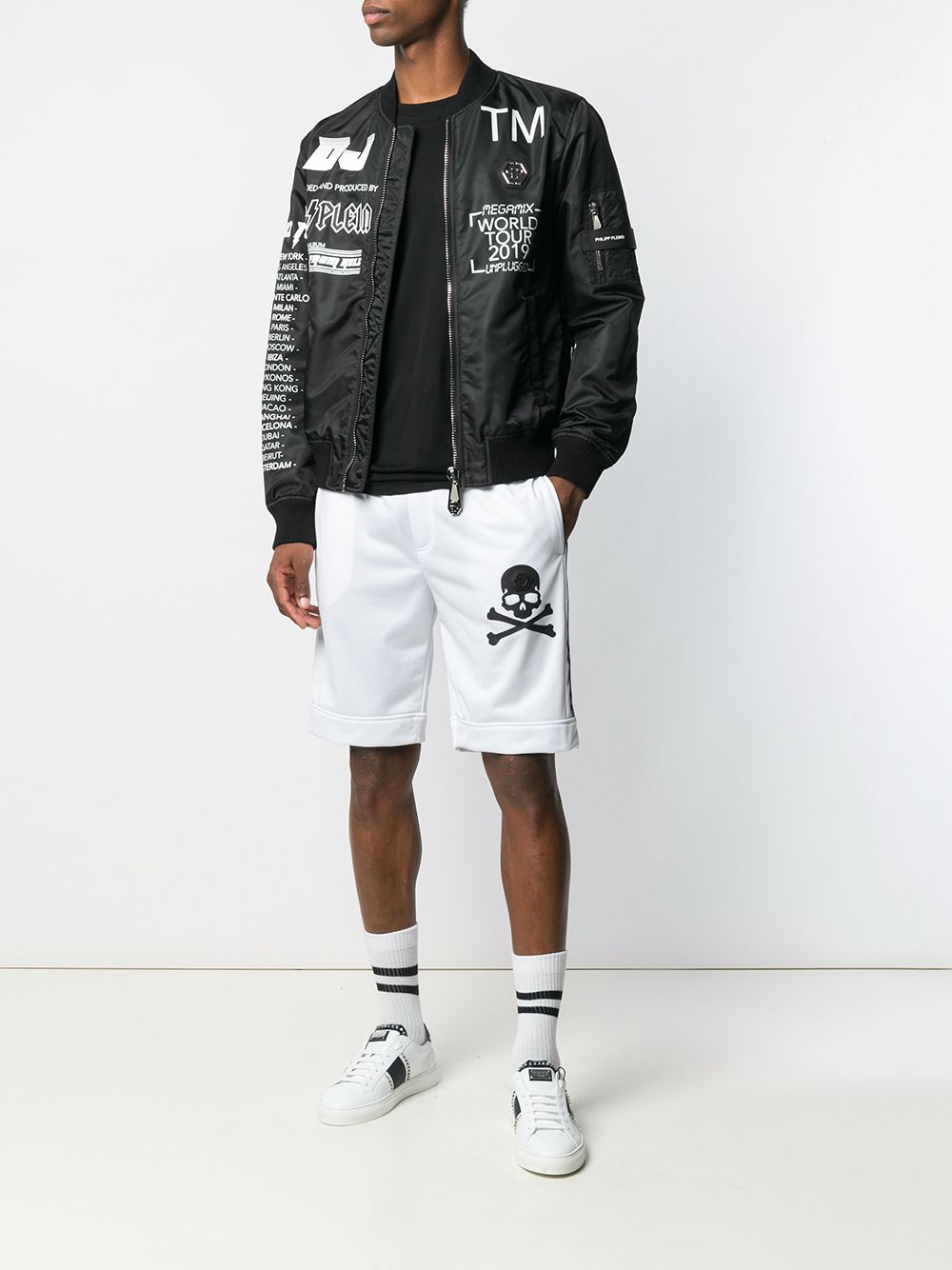 фото Philipp plein шорты с принтом skull