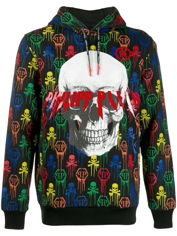 skull print hoodie