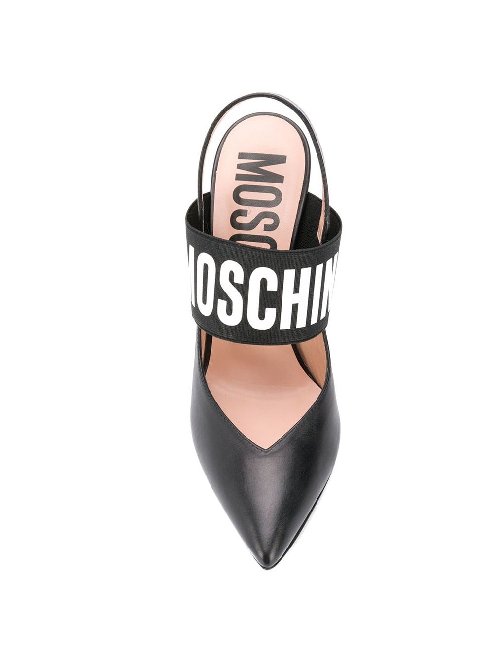 фото Moschino туфли-лодочки с ремешком на пятке и логотипом