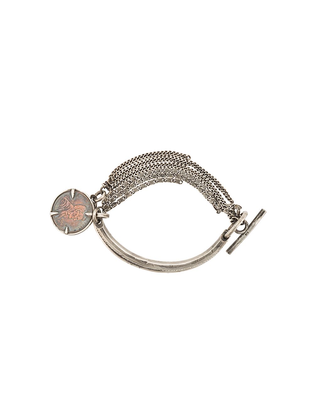 фото Ann Demeulemeester solid staff and chain bracelet