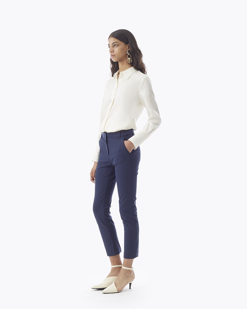 Exclusive Straight Legging-blue #0 Exclusive Straight Legging, Navy stretch cotton Exclusive Straight Legging from 3.1 Phillip Lim. - 2